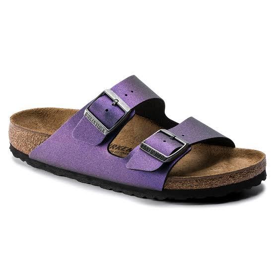 purple metallic birkenstocks